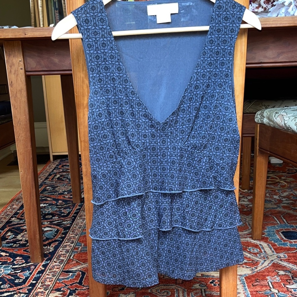 Michael Kors Flattering Navy Blouse/Tank Top
